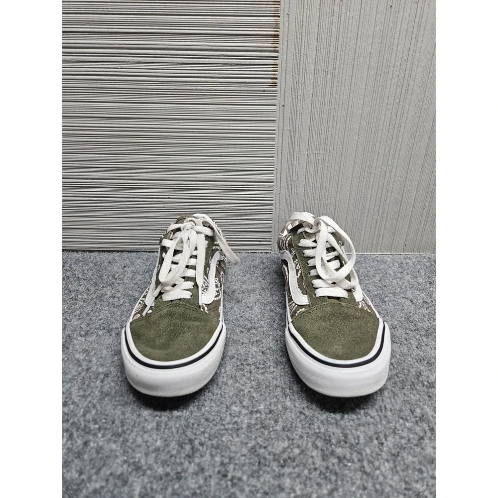 Vans Old Skool Boys 6Y Green White Suede Skate Sneaker Lace‎ Up Retro Shoes